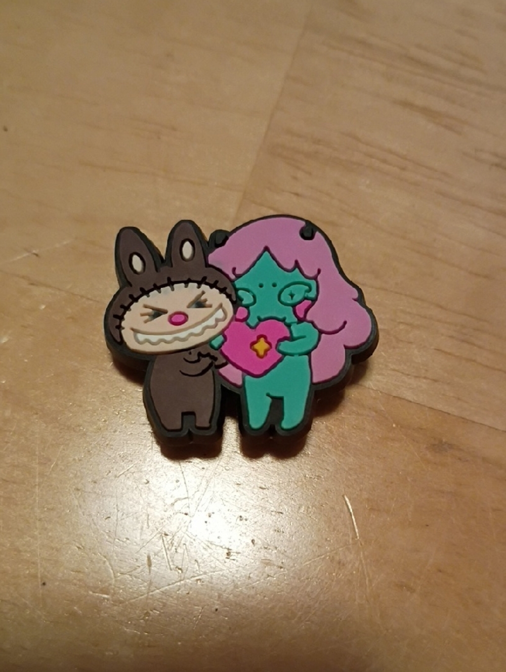 10 for $10 Jibbitz Croc Charms - Labubu Monster Brown w/ Teal & Pink Doll 2- New